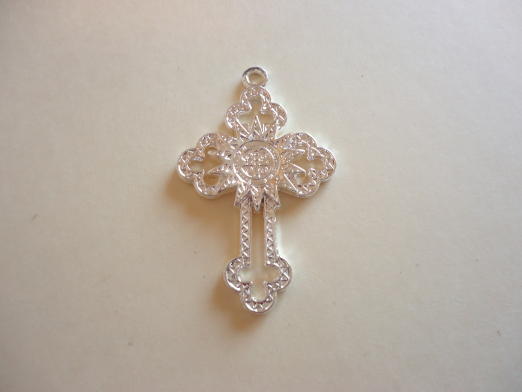 (image for) Cross bright silver pendant #PP7